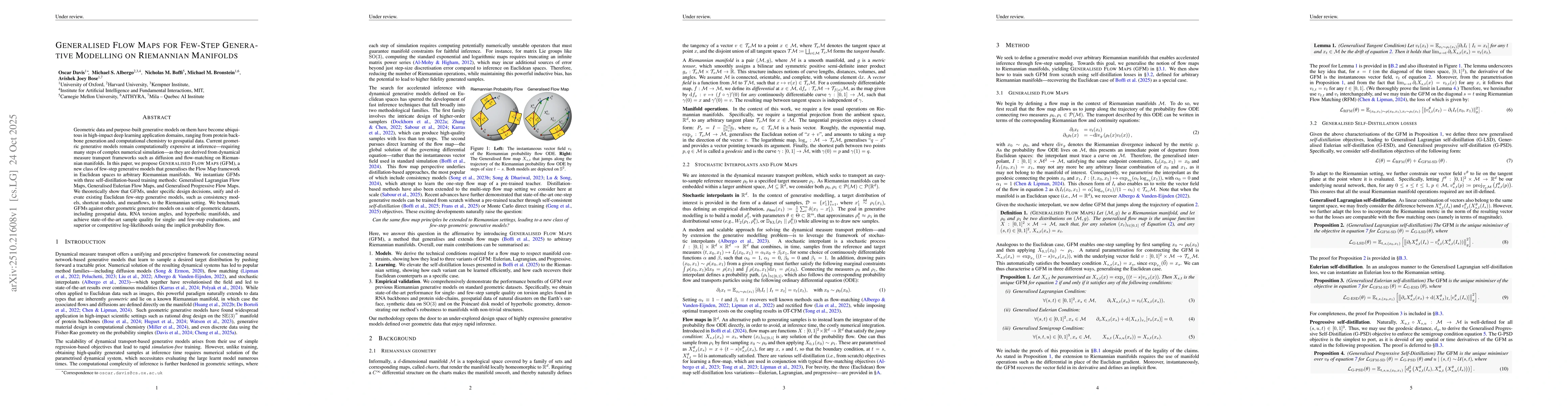 Thumbnail for Generalised Flow Maps for Few-Step Generative Modelling on Riemannian
  Manifolds