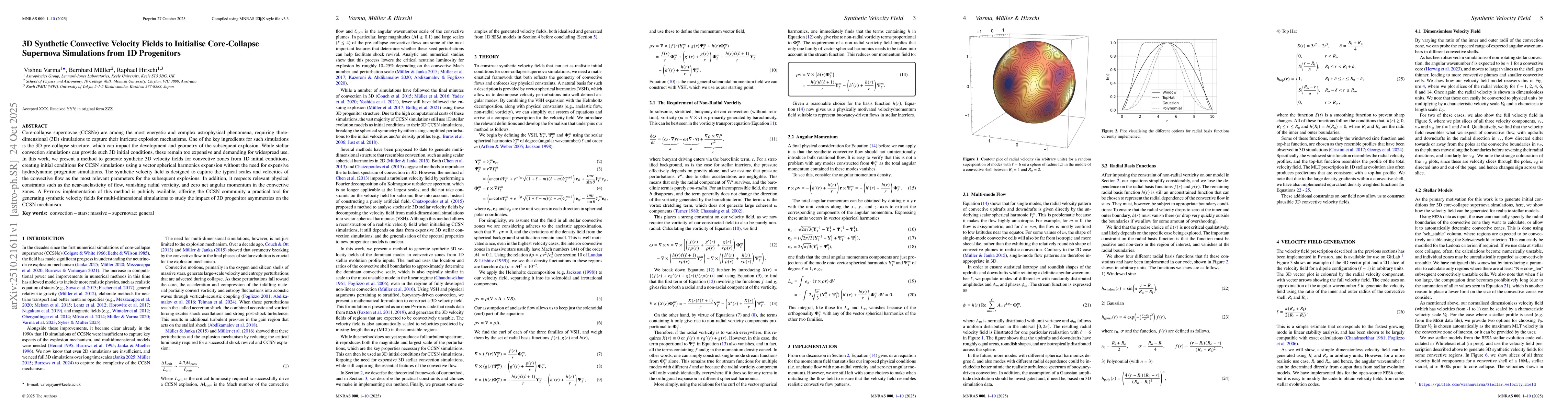 Thumbnail for 3D Synthetic Convective Velocity Fields to Initialise Core-Collapse
  Supernova Simulations from 1D Progenitors