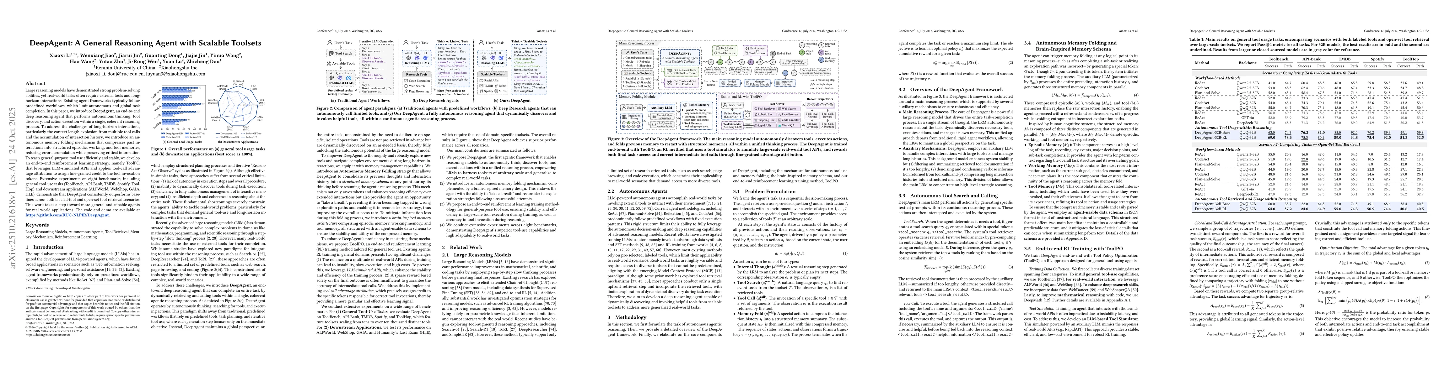 Thumbnail for DeepAgent: A General Reasoning Agent with Scalable Toolsets