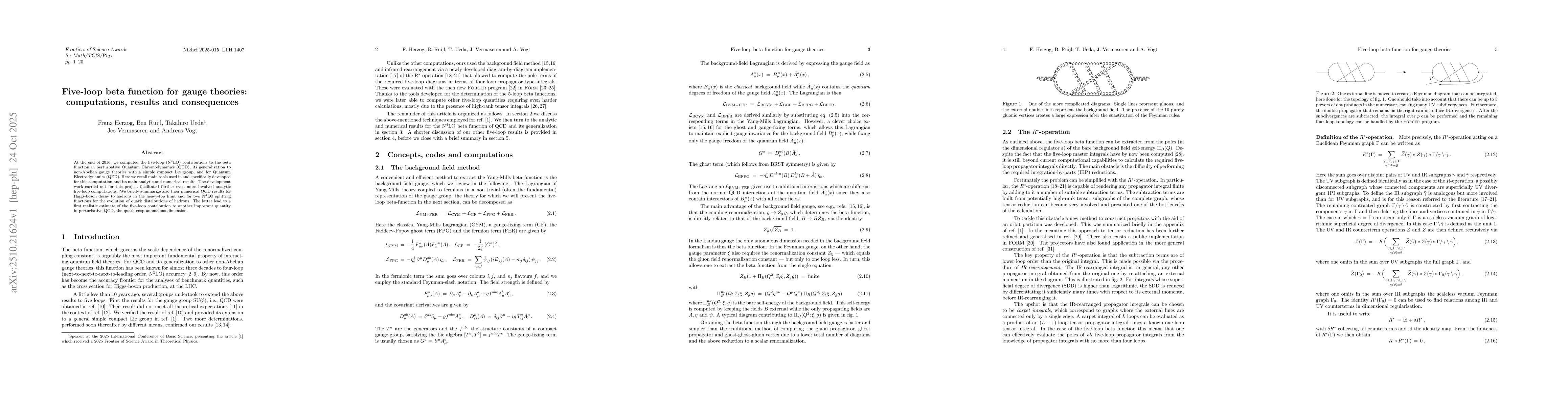 Thumbnail for Five-loop beta function for gauge theories: computations, results and
  consequences