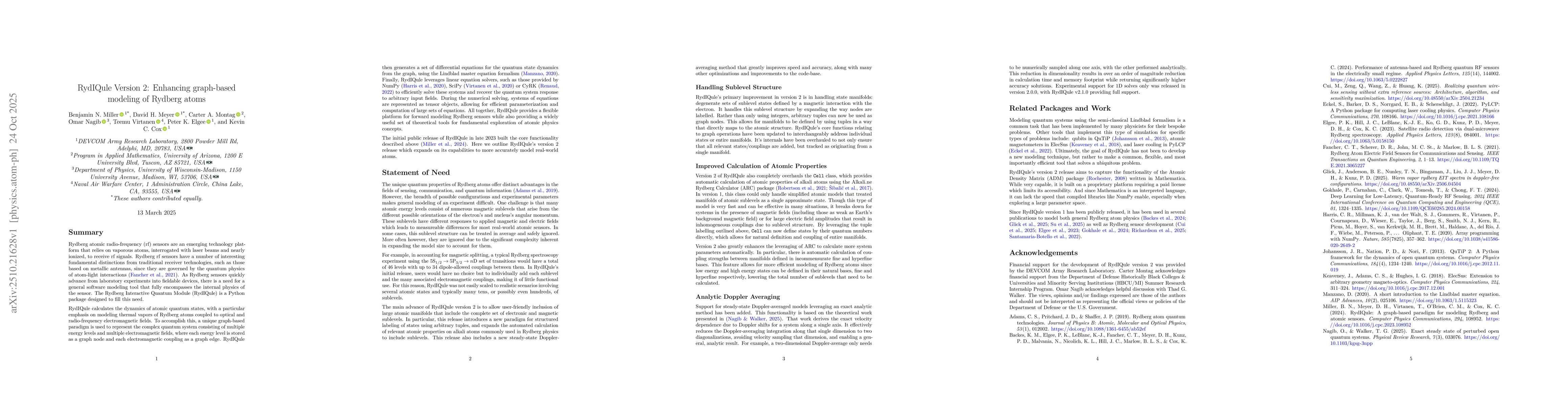 Thumbnail for RydIQule Version 2: Enhancing graph-based modeling of Rydberg atoms