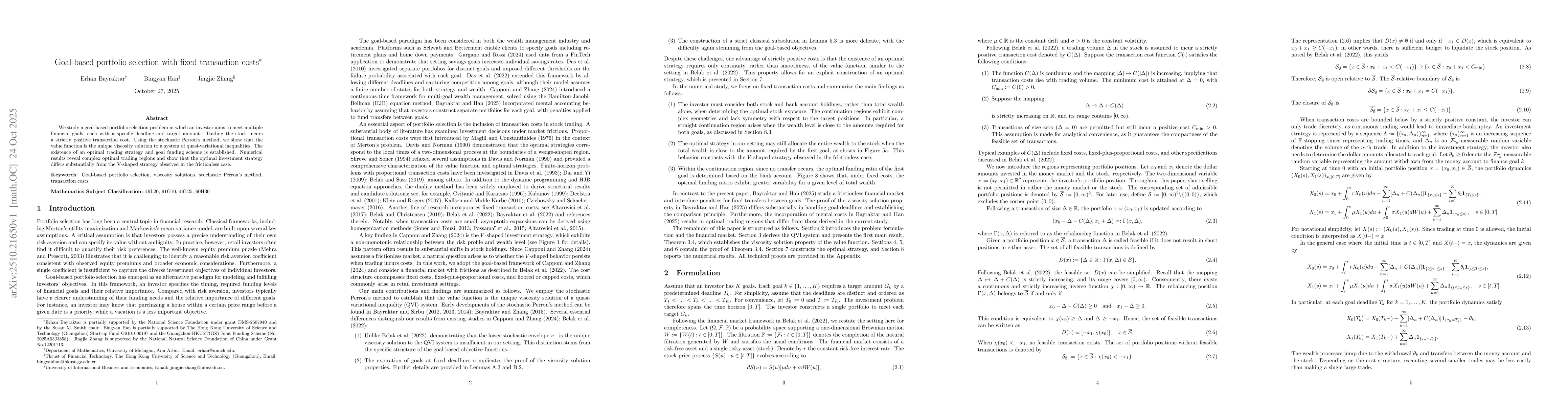 Thumbnail for Goal-based portfolio selection with fixed transaction costs