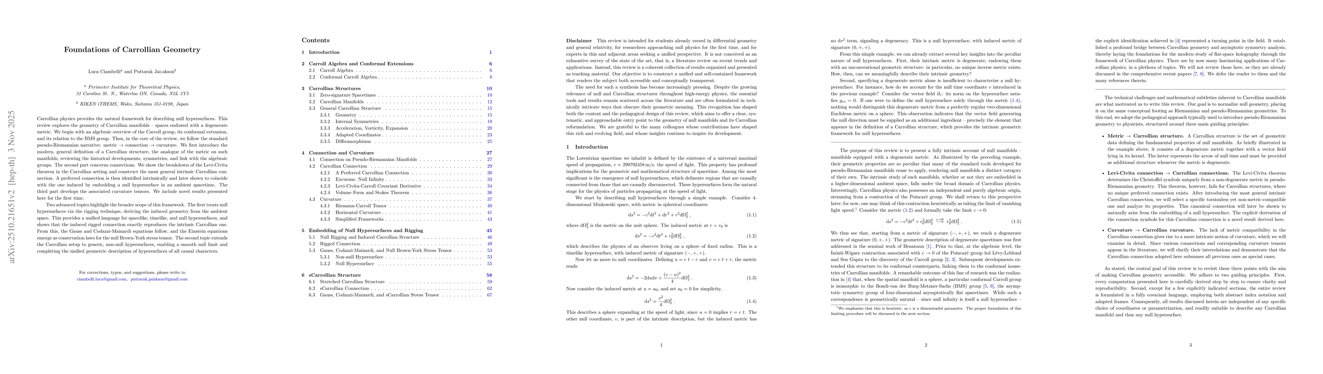 Thumbnail for Foundations of Carrollian Geometry