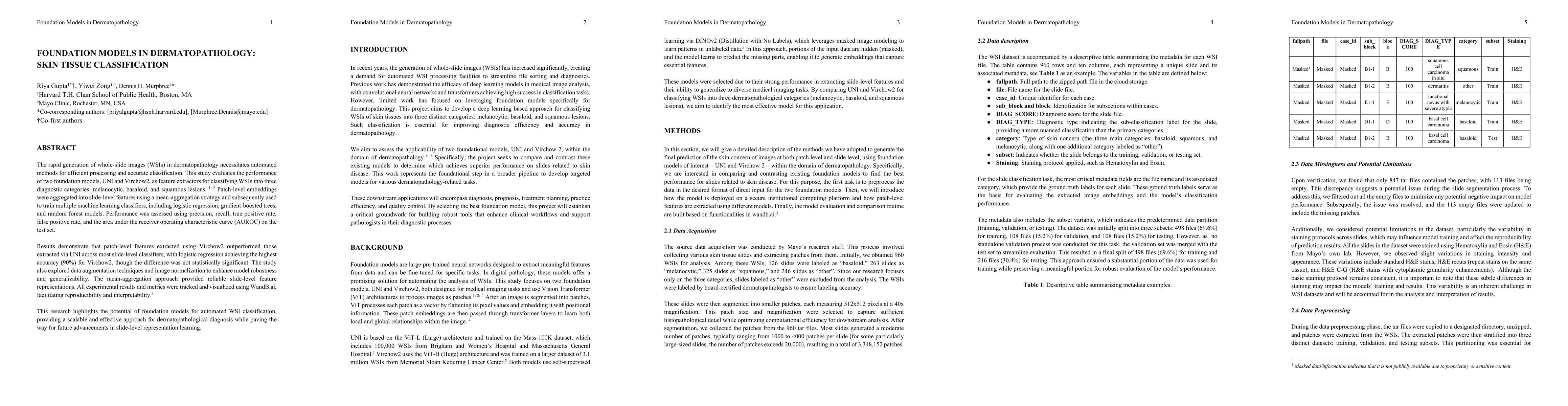 Thumbnail for Foundation Models in Dermatopathology: Skin Tissue Classification