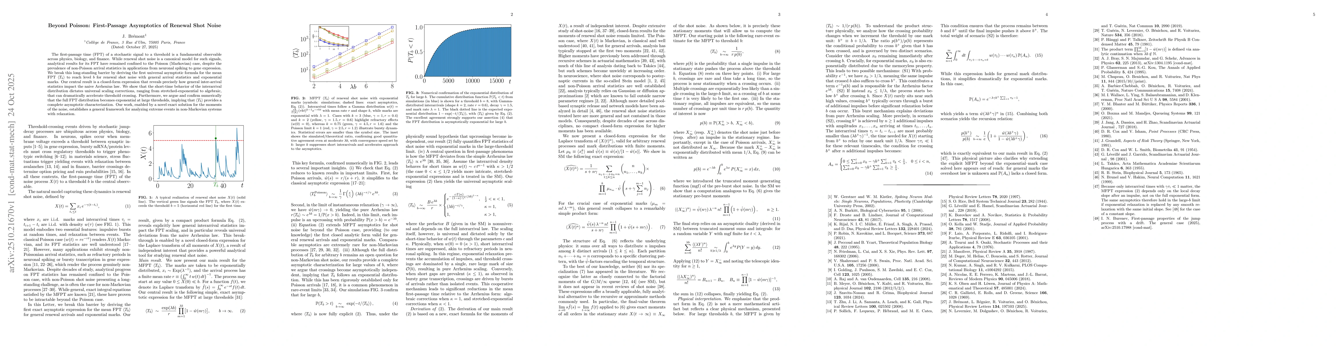 Thumbnail for Beyond Poisson: First-Passage Asymptotics of Renewal Shot Noise