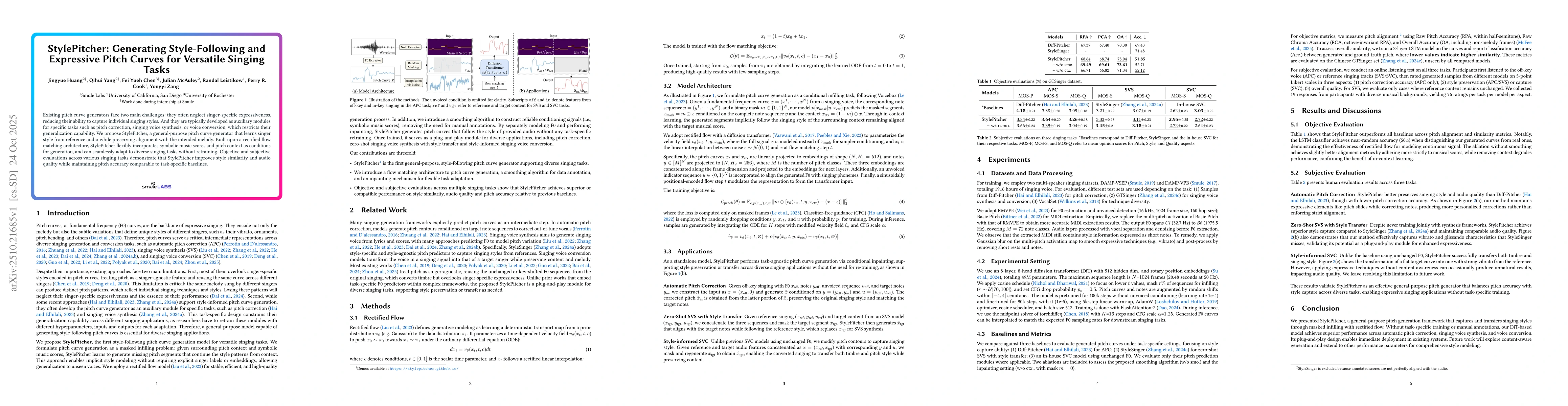 Thumbnail for StylePitcher: Generating Style-Following and Expressive Pitch Curves for
  Versatile Singing Tasks