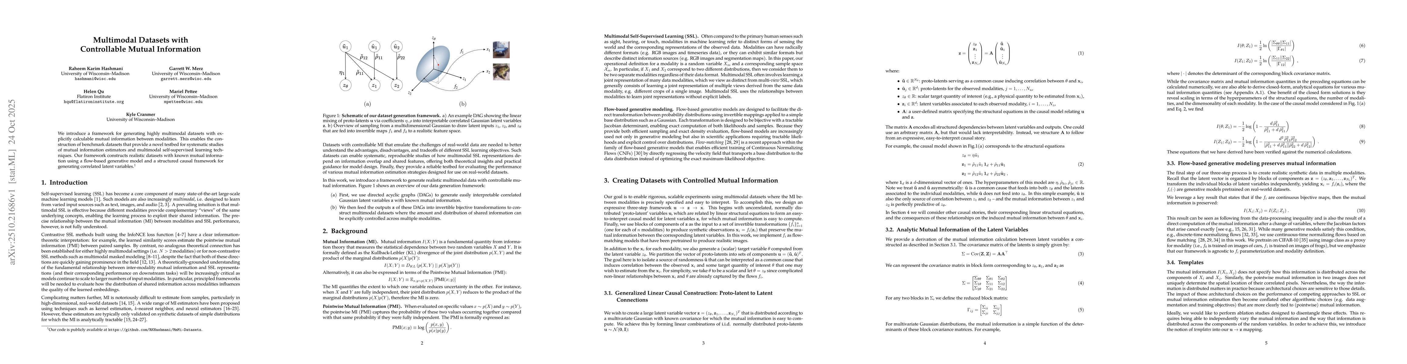 Thumbnail for Multimodal Datasets with Controllable Mutual Information
