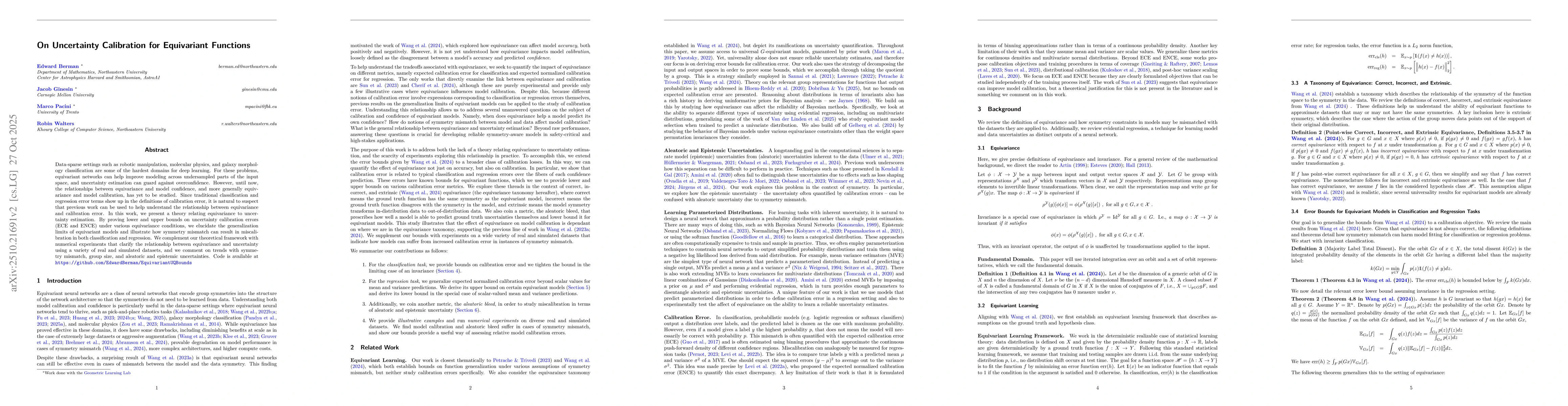 Thumbnail for On Uncertainty Calibration for Equivariant Functions