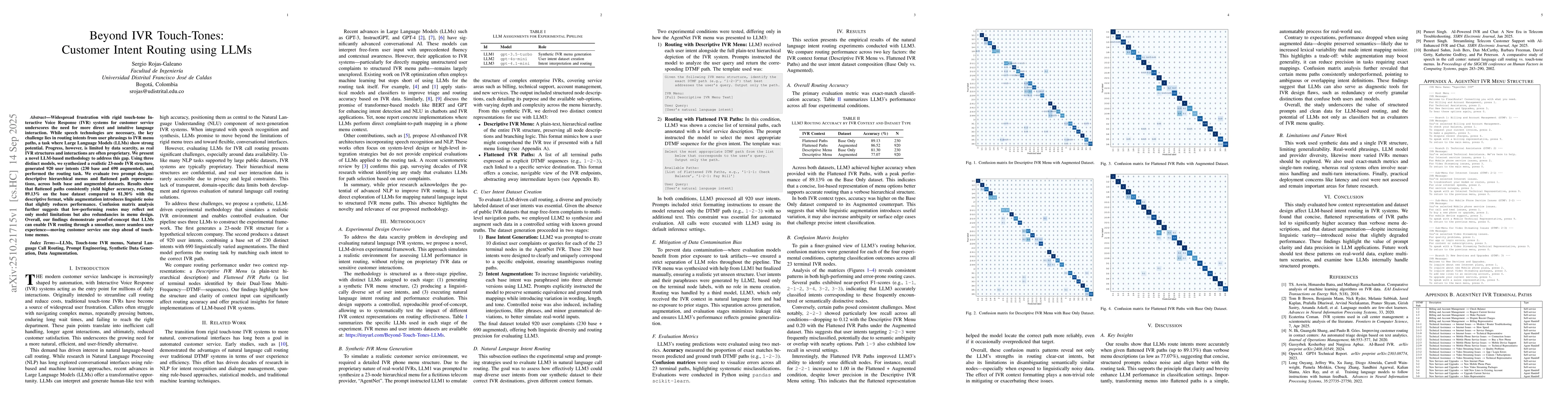 Thumbnail for Beyond IVR Touch-Tones: Customer Intent Routing using LLMs