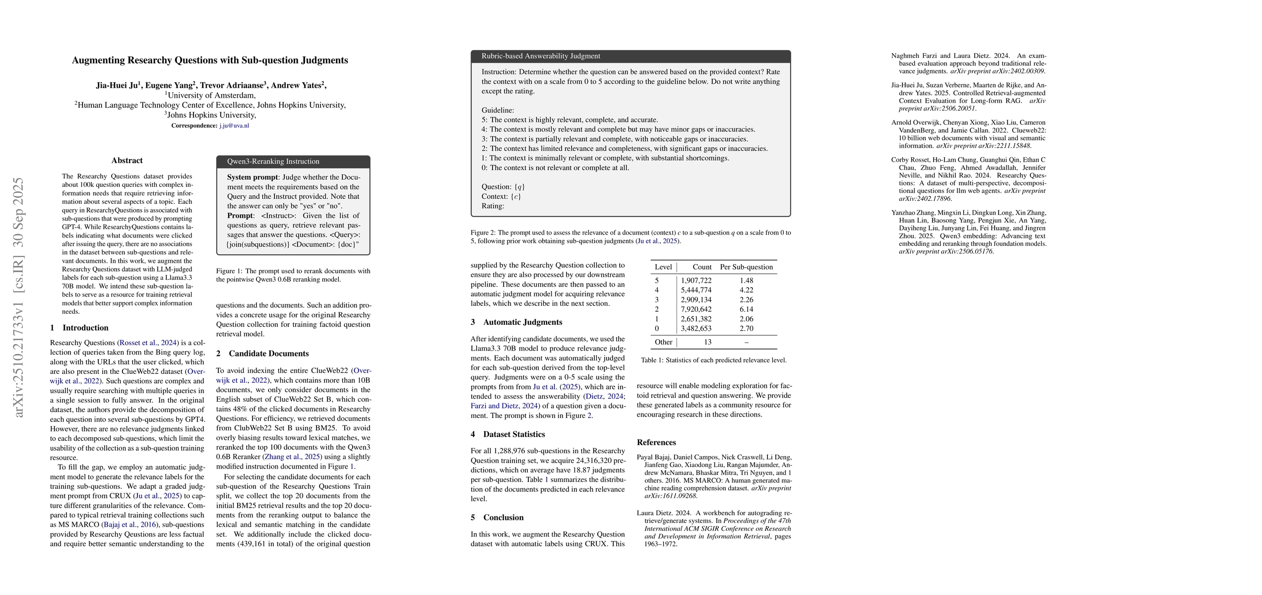 Thumbnail for Augmenting Researchy Questions with Sub-question Judgments