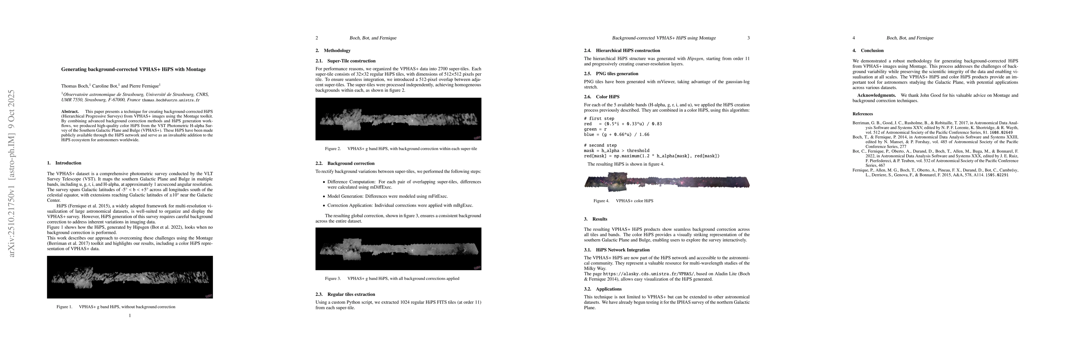 Thumbnail for Generating background-corrected VPHAS+ HiPS with Montage