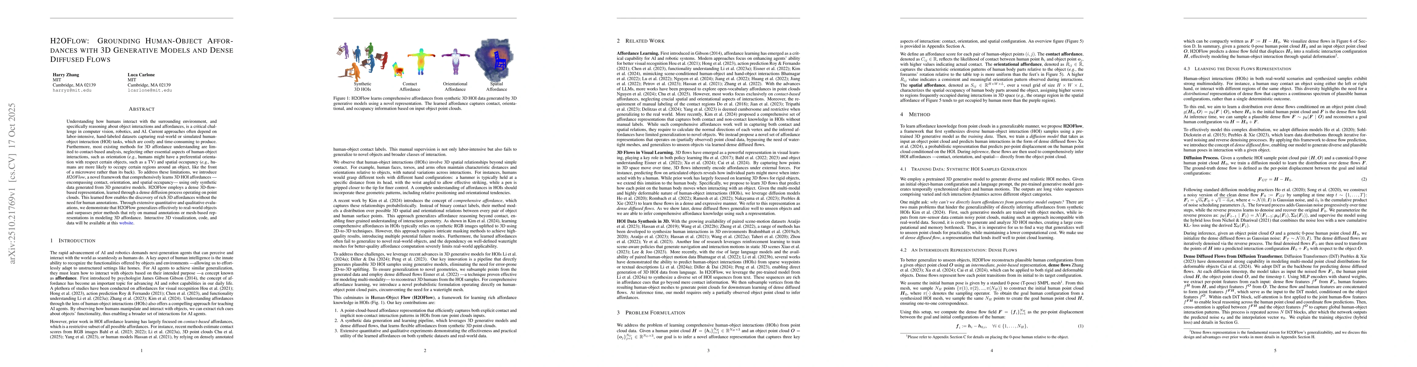 Thumbnail for H2OFlow: Grounding Human-Object Affordances with 3D Generative Models
  and Dense Diffused Flows