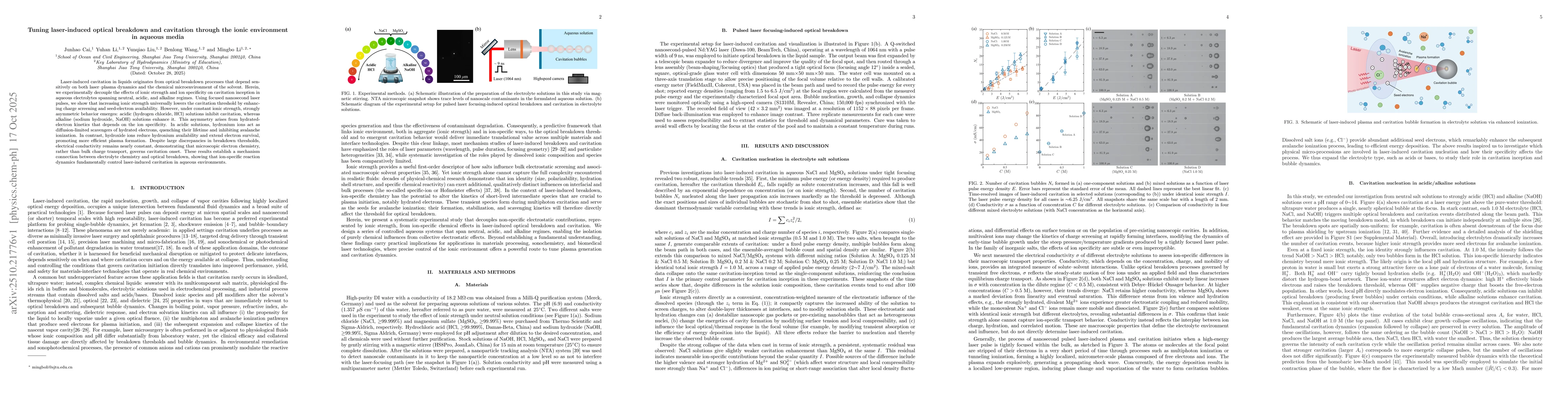 Thumbnail for Tuning laser-induced optical breakdown and cavitation through the ionic
  environment in aqueous media