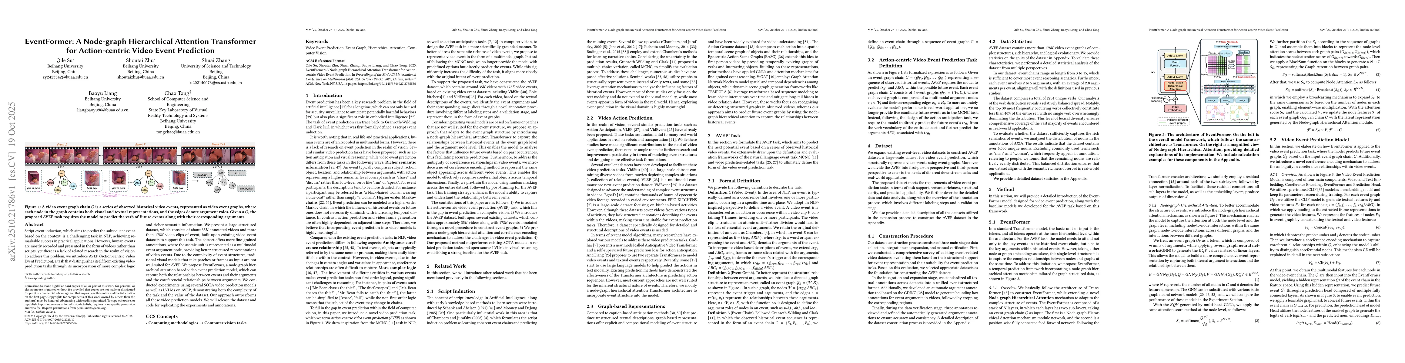 Thumbnail for EventFormer: A Node-graph Hierarchical Attention Transformer for
  Action-centric Video Event Prediction