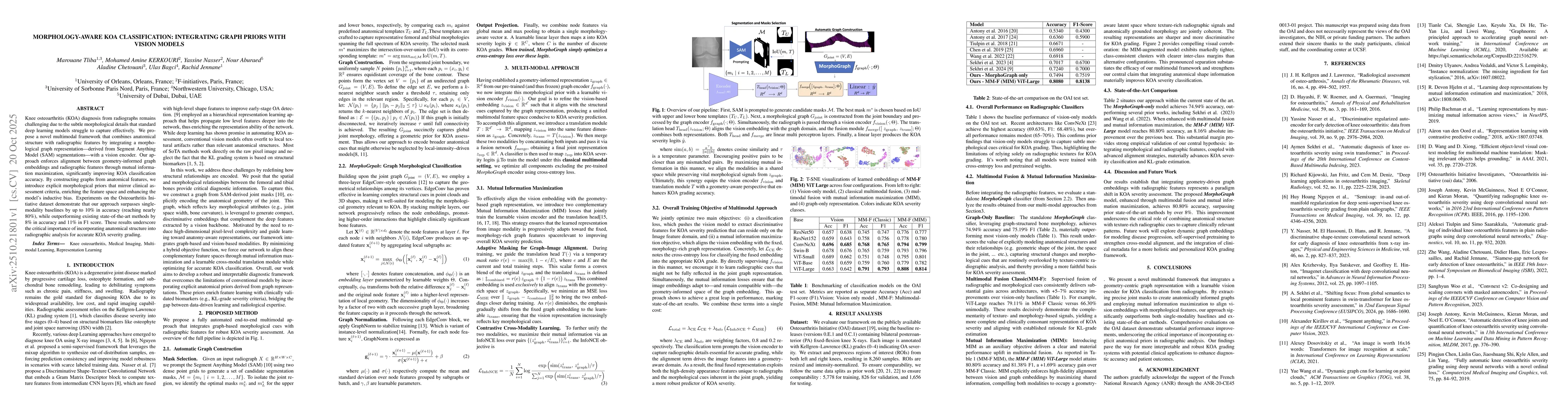 Thumbnail for Morphology-Aware KOA Classification: Integrating Graph Priors with
  Vision Models