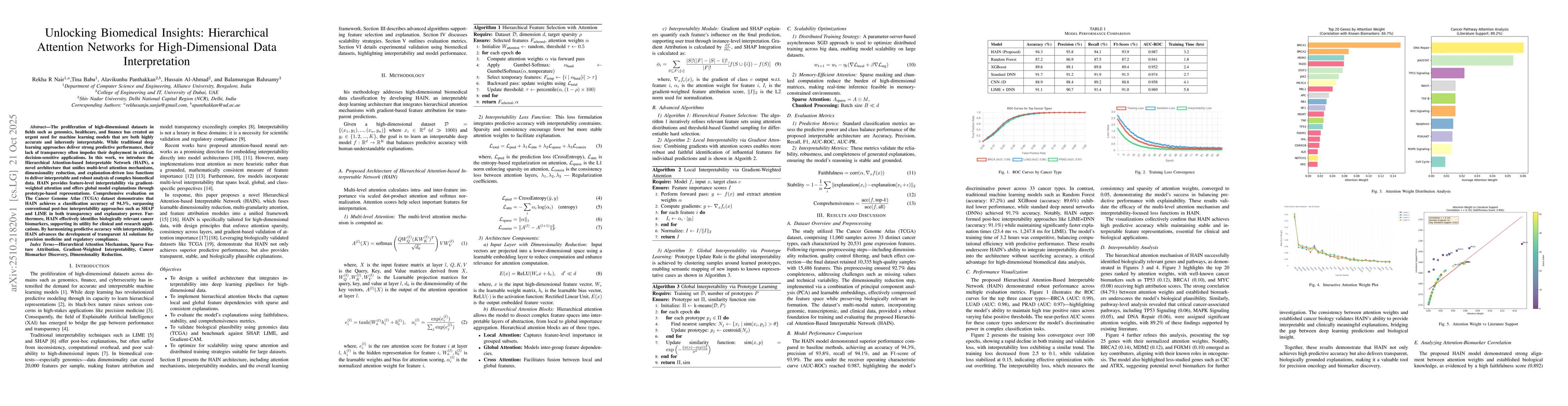 Thumbnail for Unlocking Biomedical Insights: Hierarchical Attention Networks for
  High-Dimensional Data Interpretation