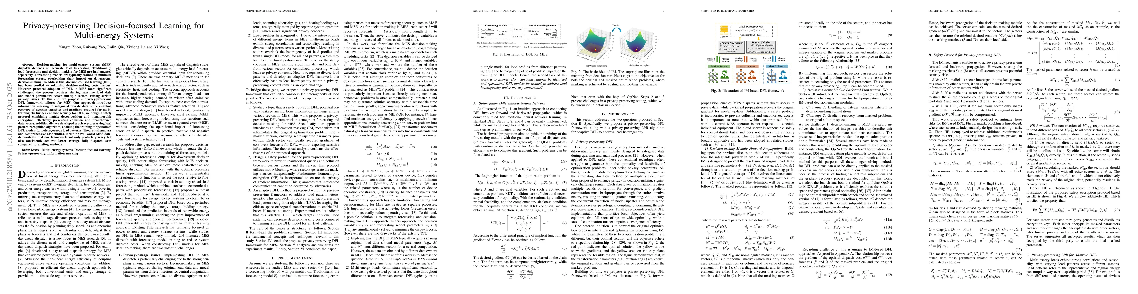Thumbnail for Privacy-preserving Decision-focused Learning for Multi-energy Systems