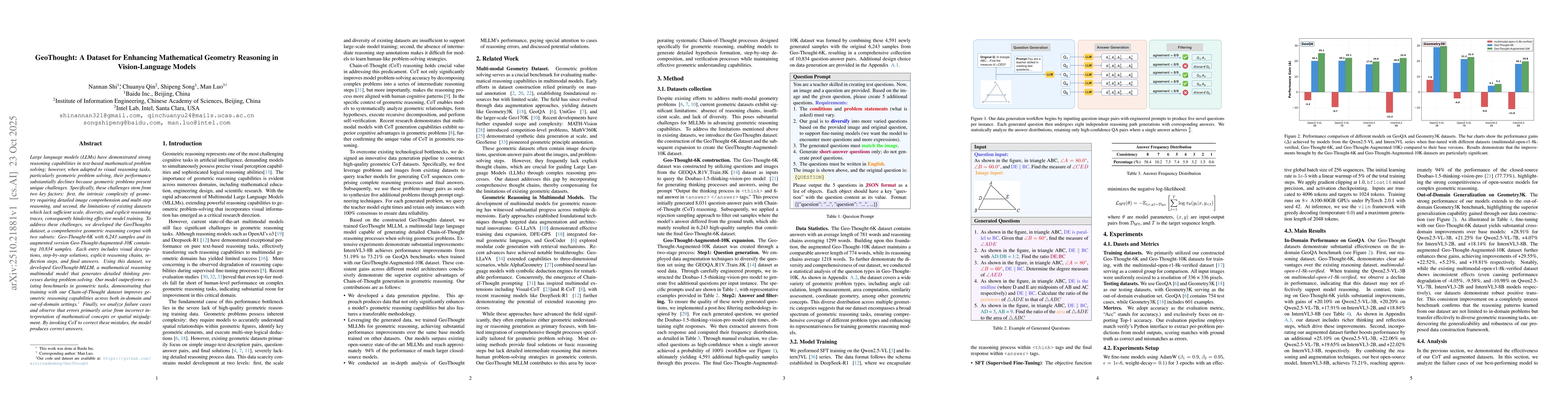 Thumbnail for GeoThought: A Dataset for Enhancing Mathematical Geometry Reasoning in
  Vision-Language Models