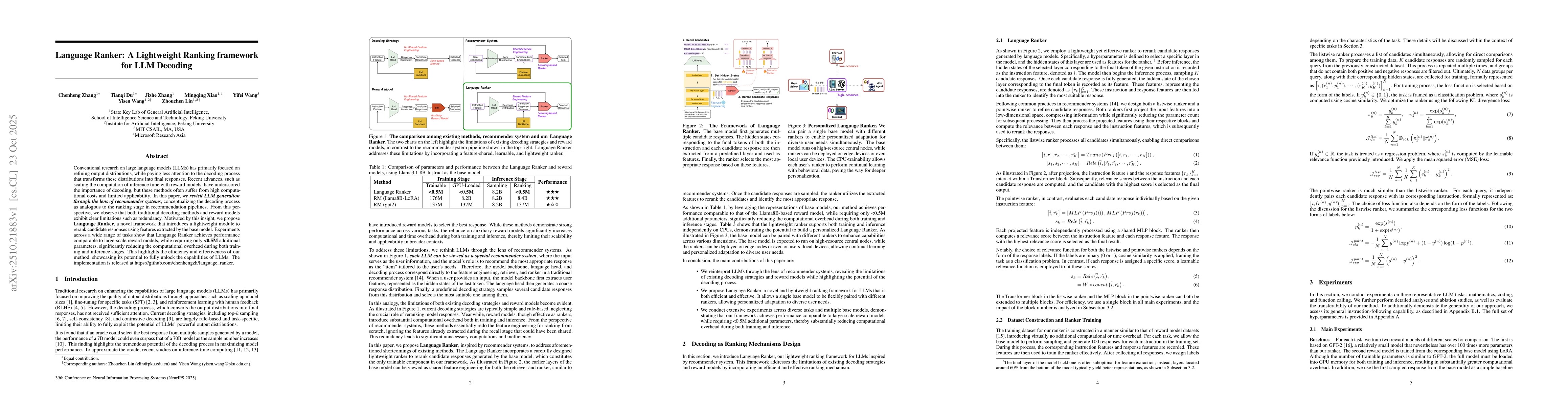 Thumbnail for Language Ranker: A Lightweight Ranking framework for LLM Decoding