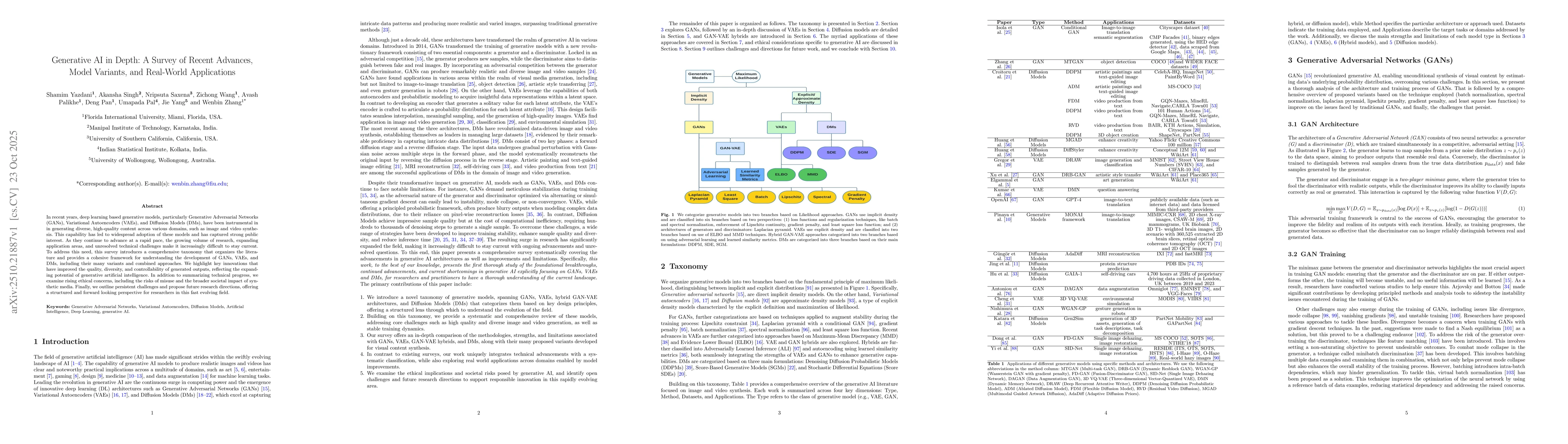 Thumbnail for Generative AI in Depth: A Survey of Recent Advances, Model Variants, and
  Real-World Applications