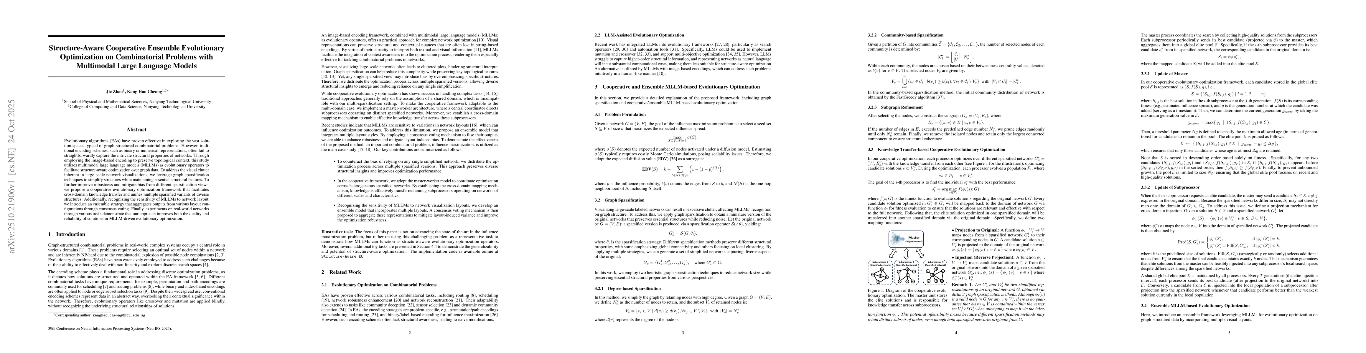 Thumbnail for Structure-Aware Cooperative Ensemble Evolutionary Optimization on
  Combinatorial Problems with Multimodal Large Language Models