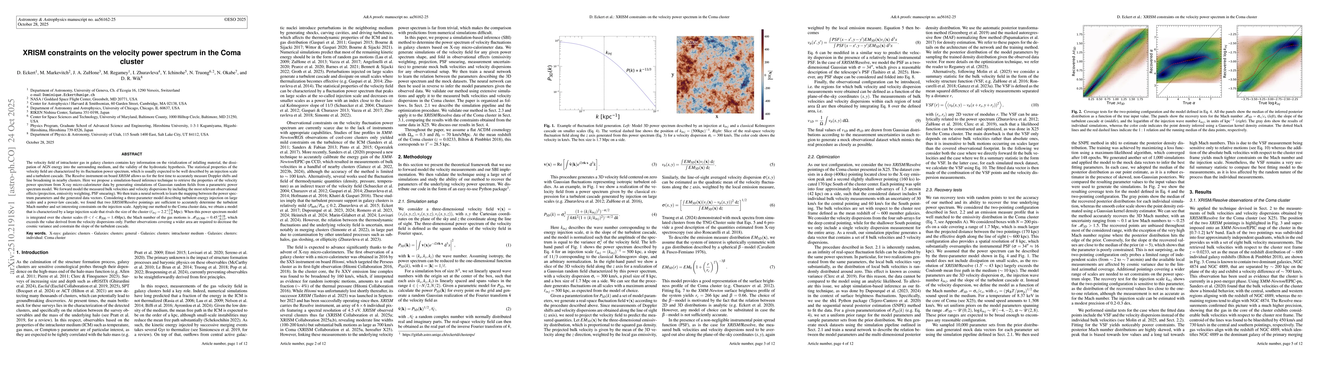 Thumbnail for XRISM constraints on the velocity power spectrum in the Coma cluster