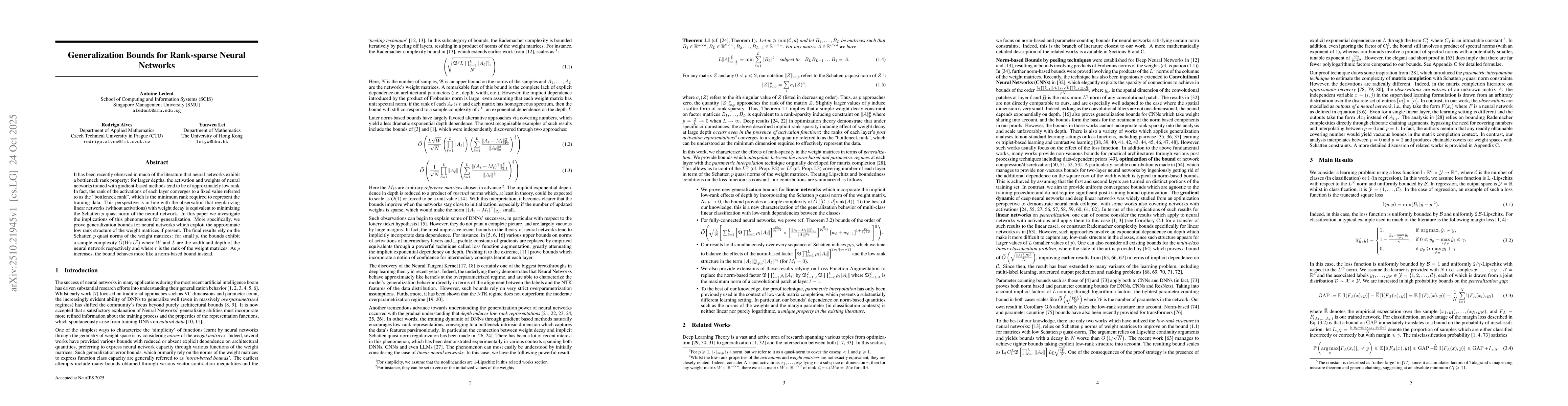 Thumbnail for Generalization Bounds for Rank-sparse Neural Networks