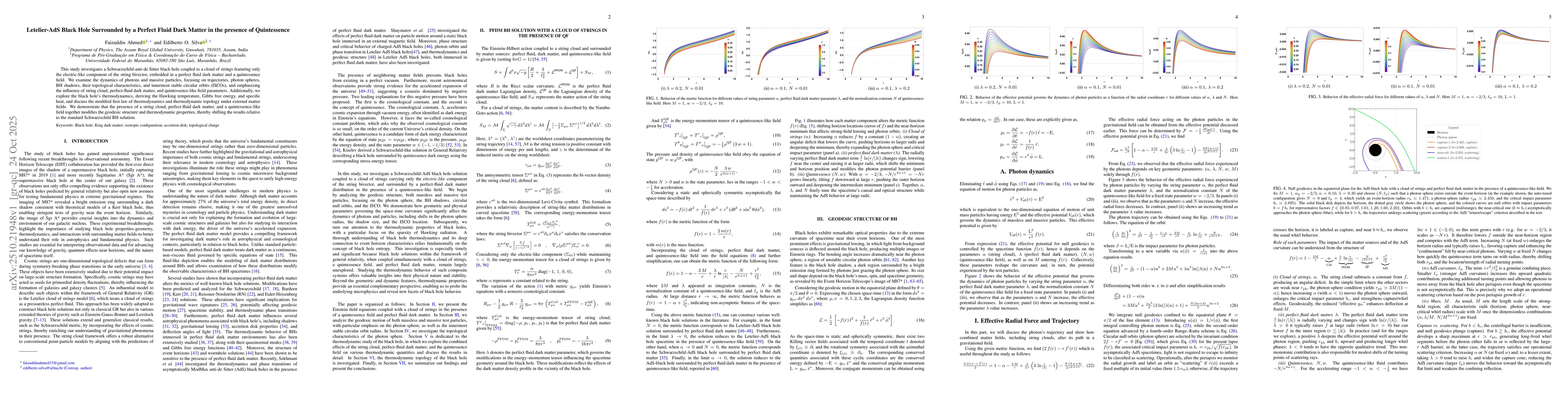Thumbnail for Letelier-AdS Black Hole Surrounded by a Perfect Fluid Dark Matter in the
  presence of Quintessence