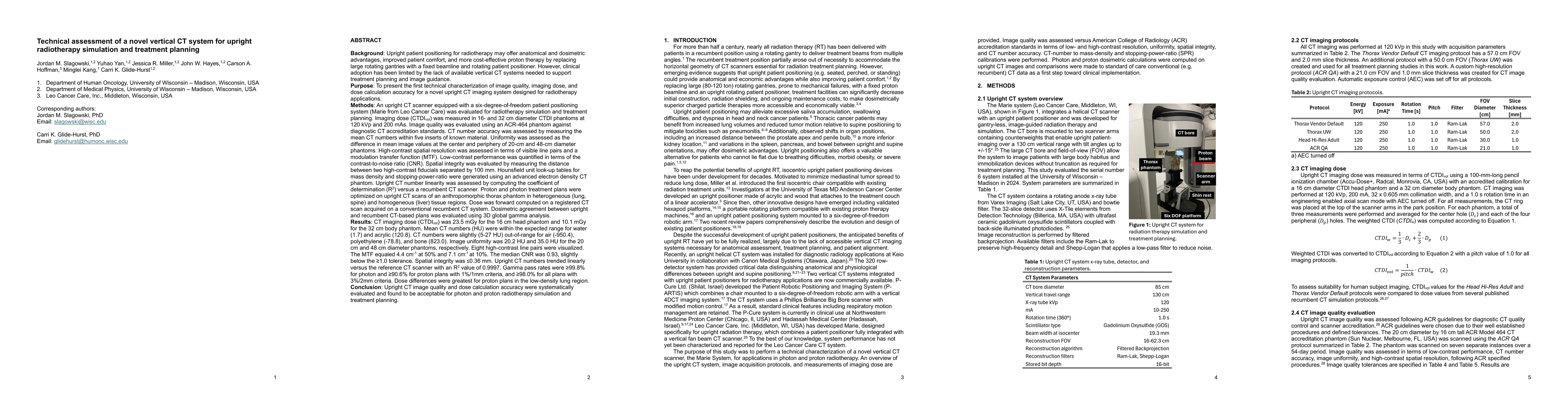 Thumbnail for Technical assessment of a novel vertical CT system for upright
  radiotherapy simulation and treatment planning