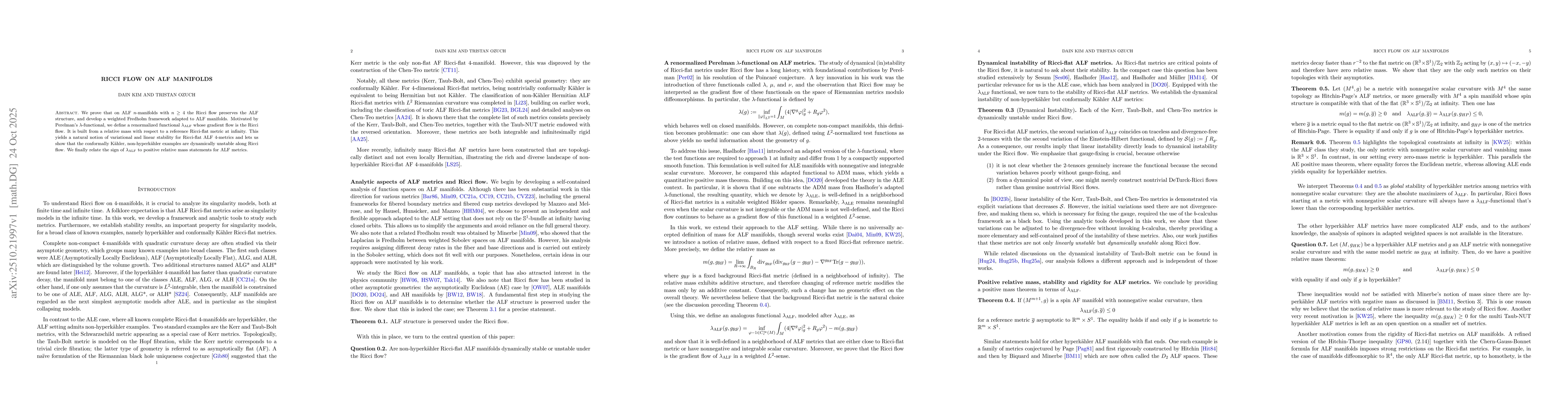 Thumbnail for Ricci Flow on ALF manifolds