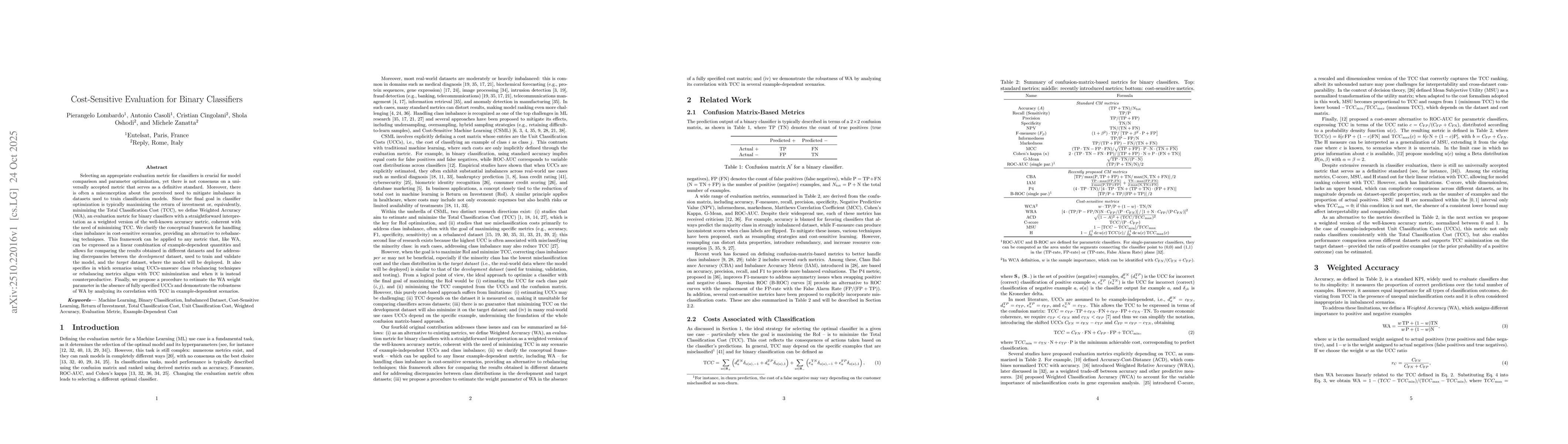 Thumbnail for Cost-Sensitive Evaluation for Binary Classifiers