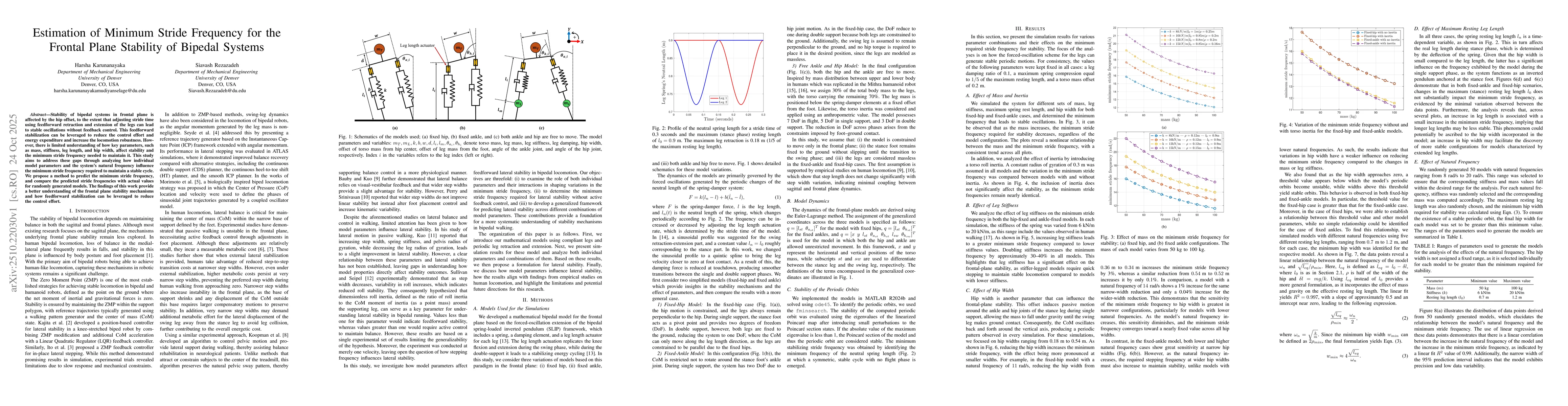 Thumbnail for Estimation of Minimum Stride Frequency for the Frontal Plane Stability
  of Bipedal Systems