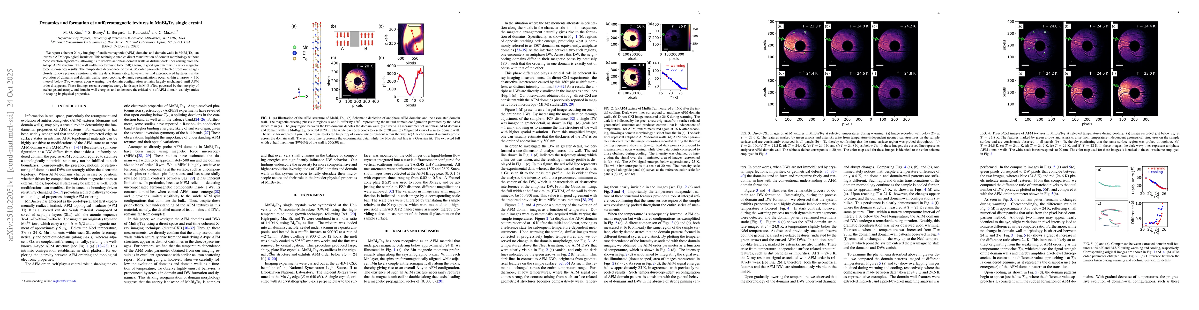 Thumbnail for Dynamics and formation of antiferromagnetic textures in MnBi$_2$Te$_4$
  single crystal