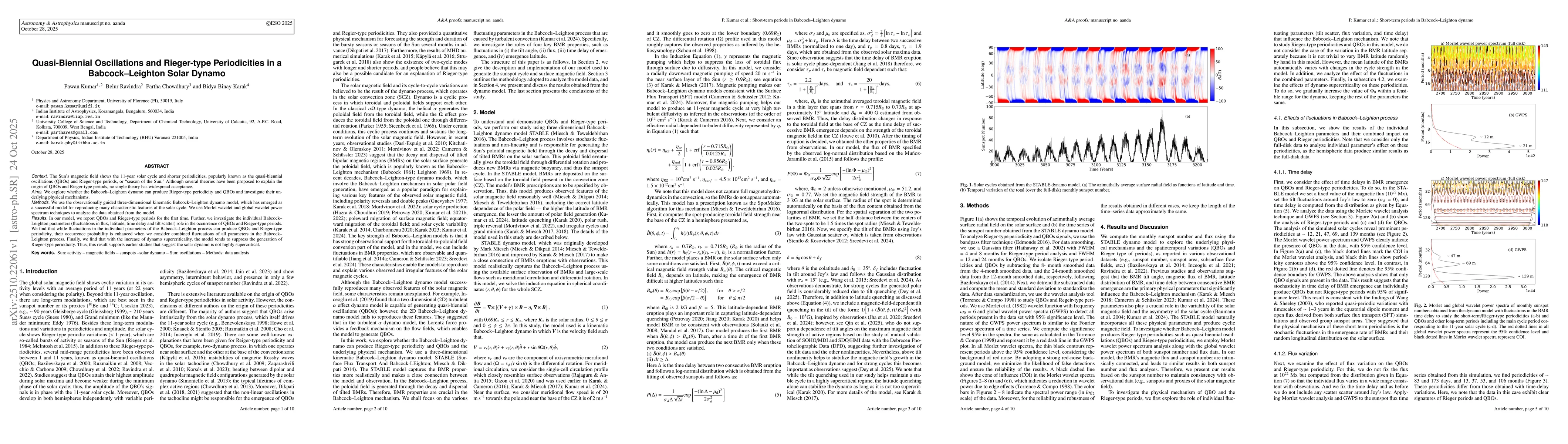 Thumbnail for Quasi-Biennial Oscillations and Rieger-type Periodicities in a
  Babcock-Leighton Solar Dynamo