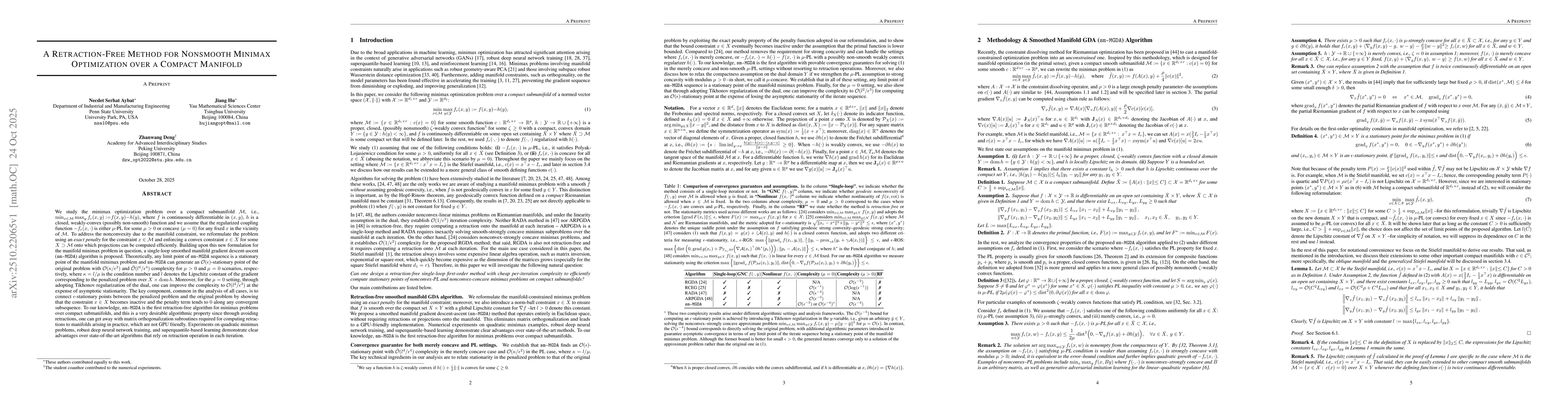 Thumbnail for A Retraction-free Method for Nonsmooth Minimax Optimization over a
  Compact Manifold