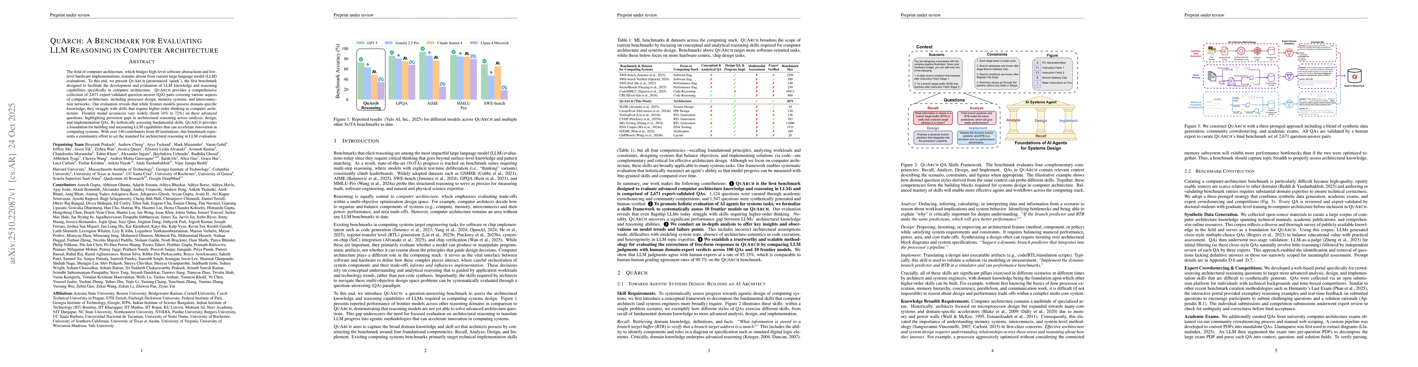 Thumbnail for QuArch: A Benchmark for Evaluating LLM Reasoning in Computer
  Architecture