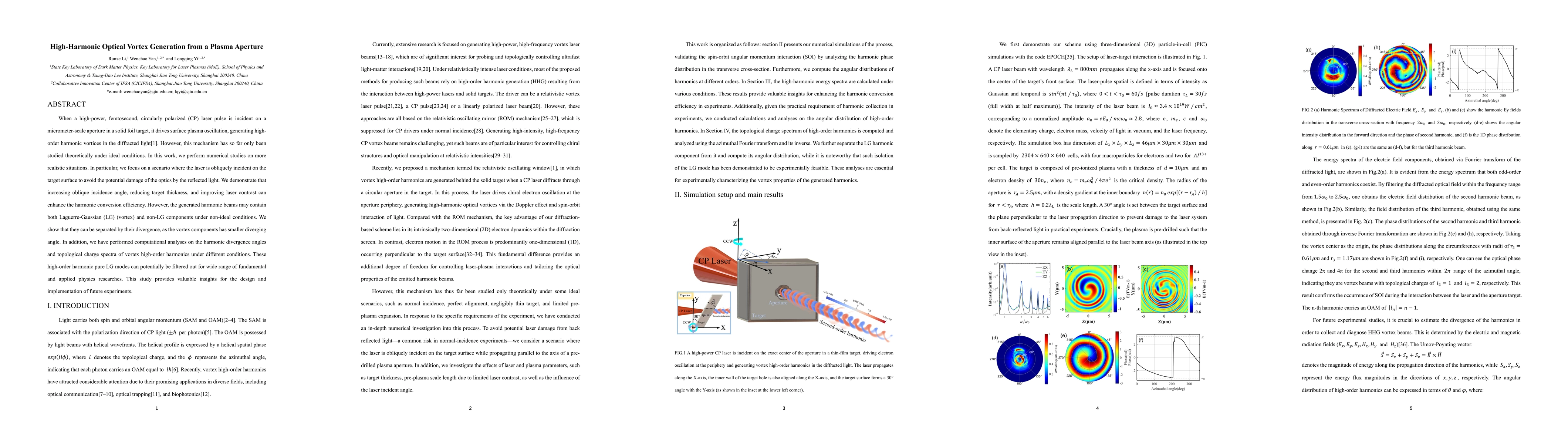Thumbnail for High-Harmonic Optical Vortex Generation from a Plasma Aperture