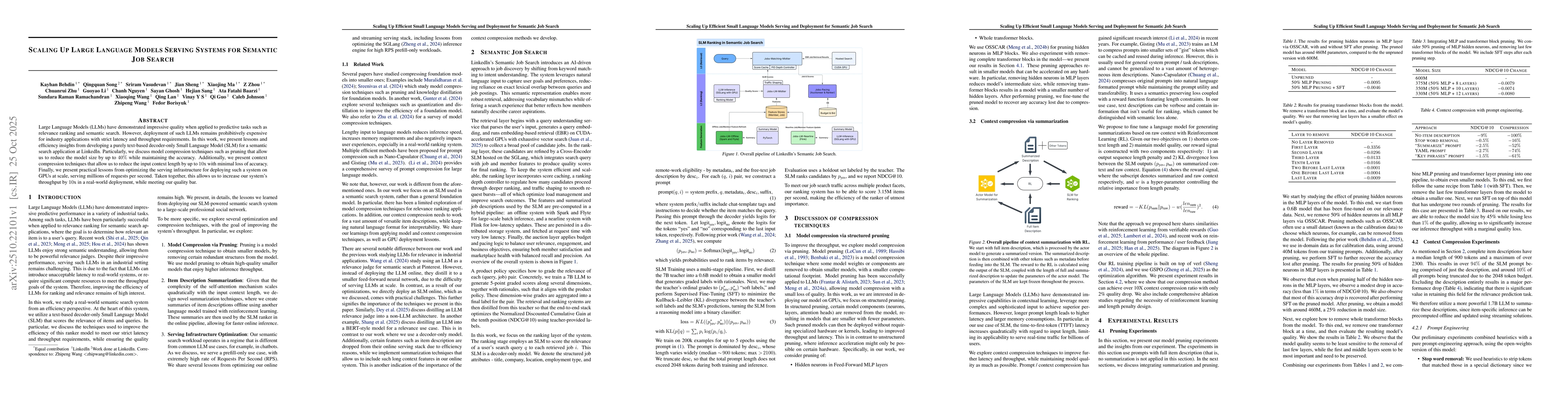 Thumbnail for Scaling Up Efficient Small Language Models Serving and Deployment for
  Semantic Job Search