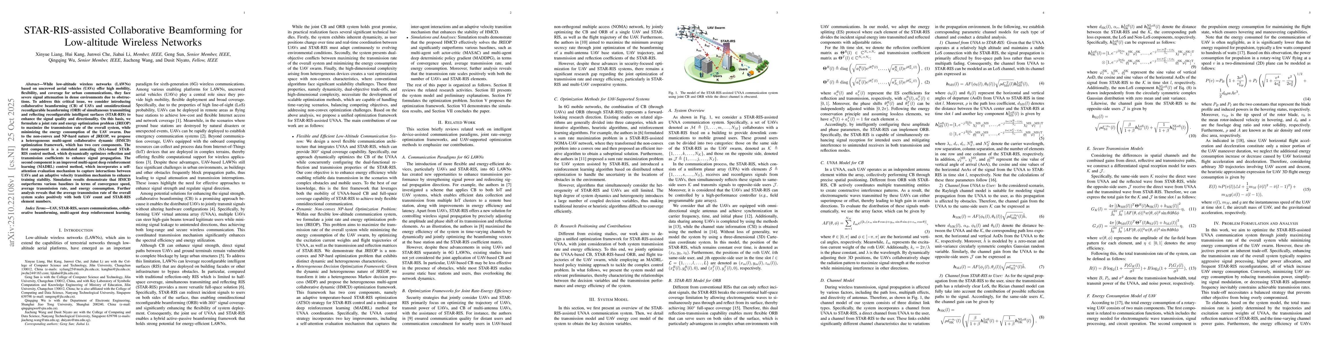 Thumbnail for STAR-RIS-assisted Collaborative Beamforming for Low-altitude Wireless
  Networks