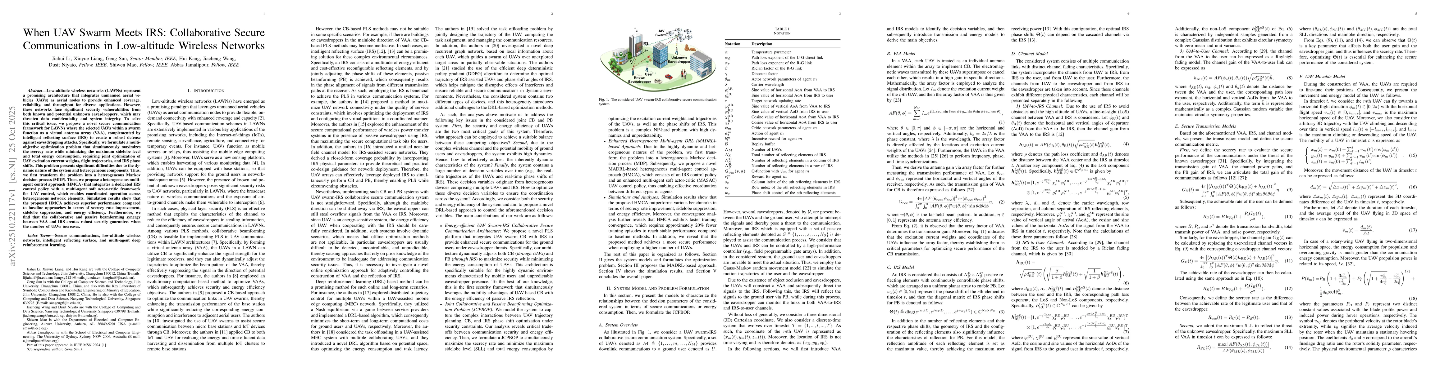 Thumbnail for When UAV Swarm Meets IRS: Collaborative Secure Communications in
  Low-altitude Wireless Networks