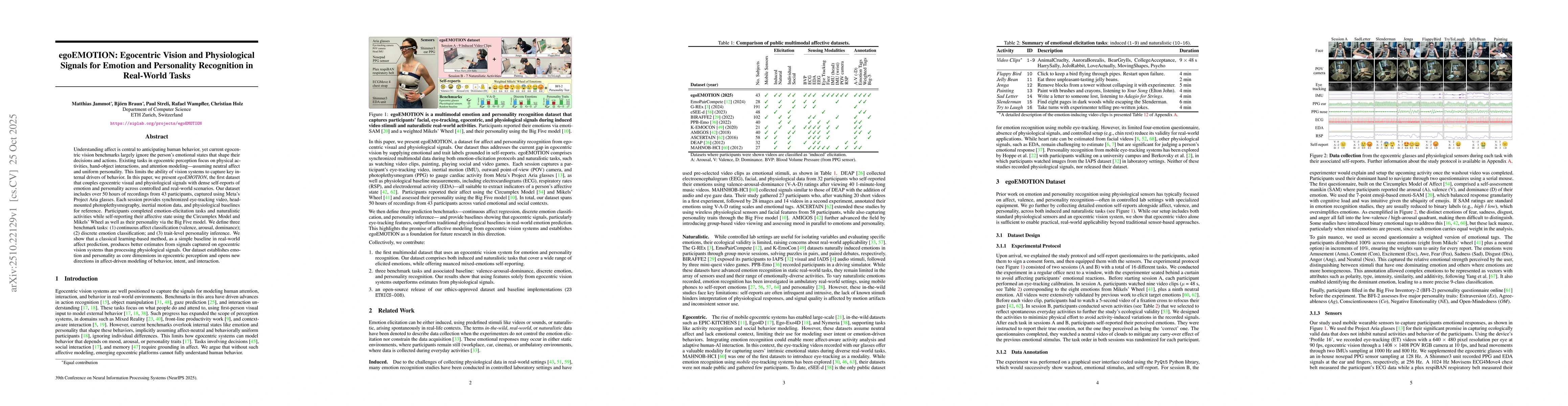 Thumbnail for egoEMOTION: Egocentric Vision and Physiological Signals for Emotion and
  Personality Recognition in Real-World Tasks