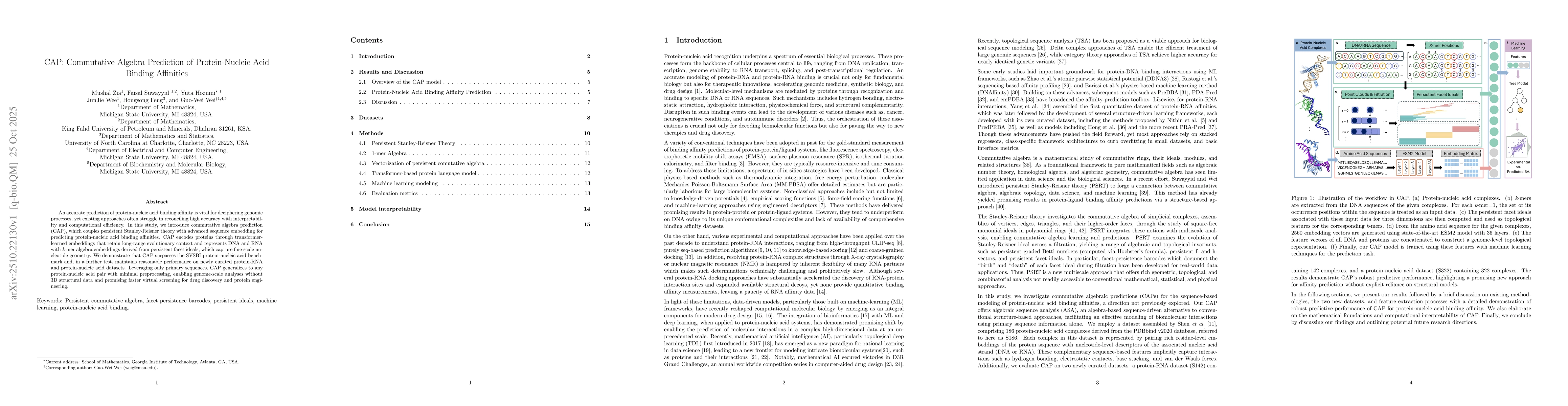 Thumbnail for CAP: Commutative Algebra Prediction of Protein-Nucleic Acid Binding
  Affinities