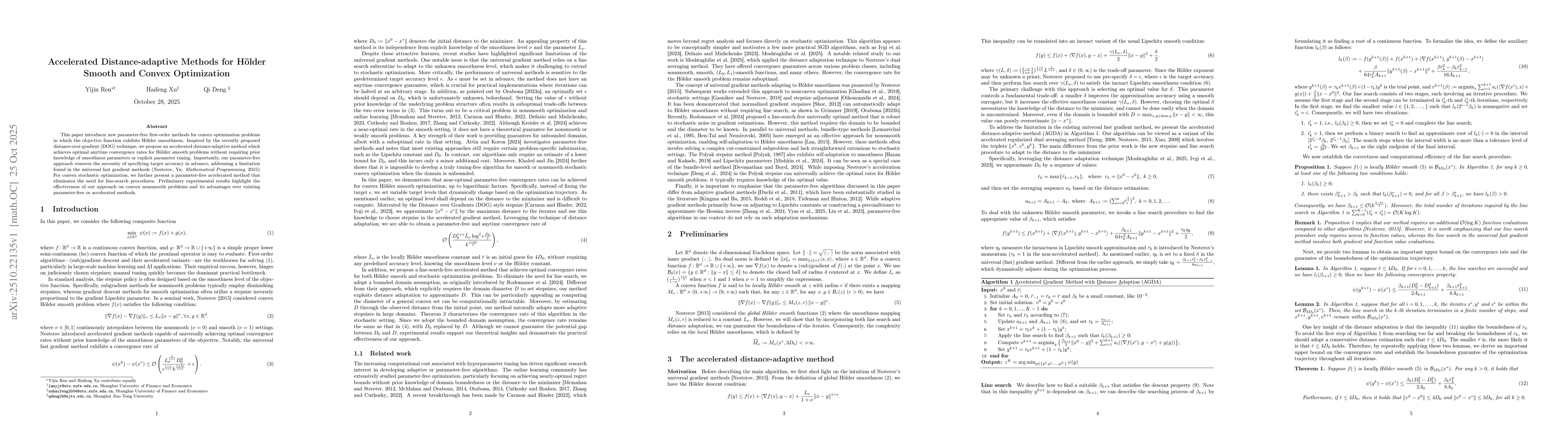 Thumbnail for Accelerated Distance-adaptive Methods for Hölder Smooth and Convex
  Optimization