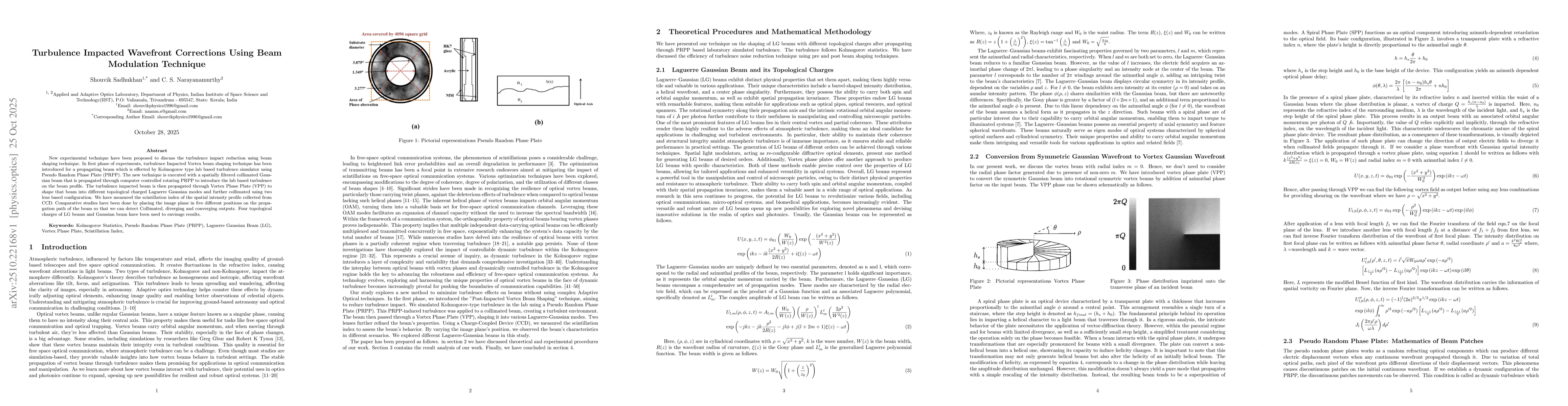 Thumbnail for Turbulence Impacted Wavefront Corrections Using Beam Modulation
  Technique