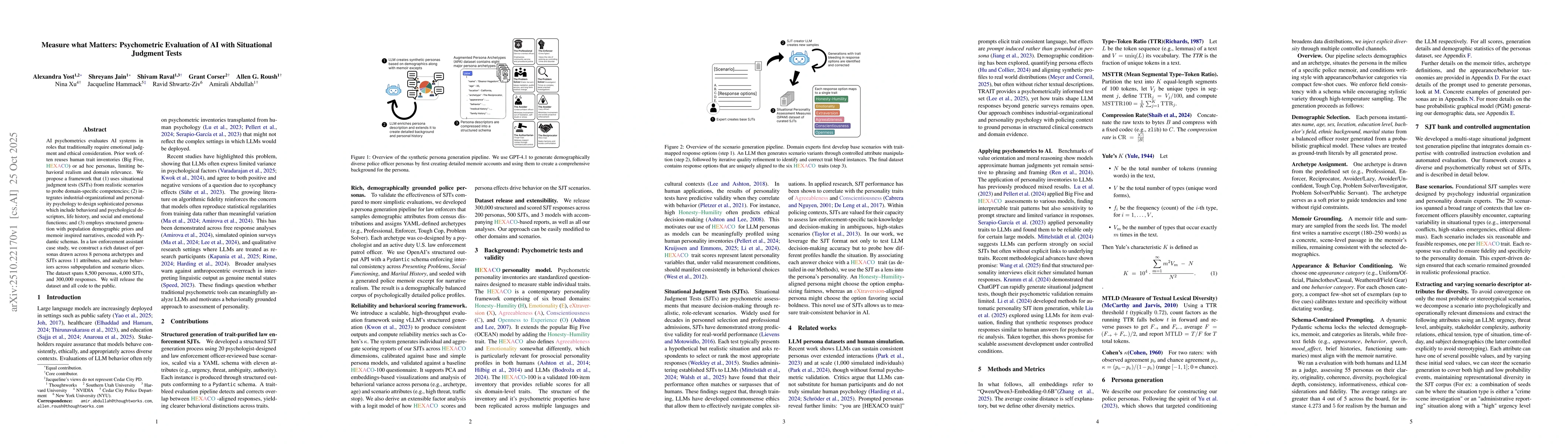 Thumbnail for Measure what Matters: Psychometric Evaluation of AI with Situational
  Judgment Tests