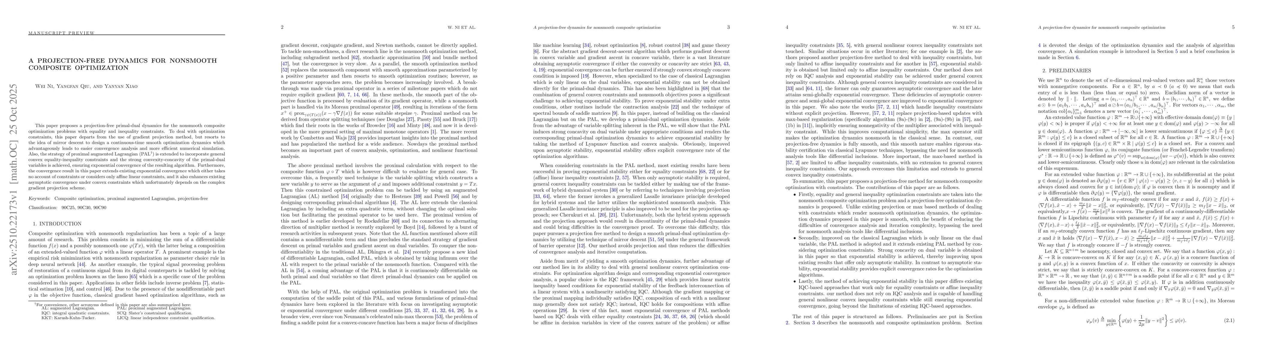 Thumbnail for A projection-free dynamics for nonsmooth composite optimization