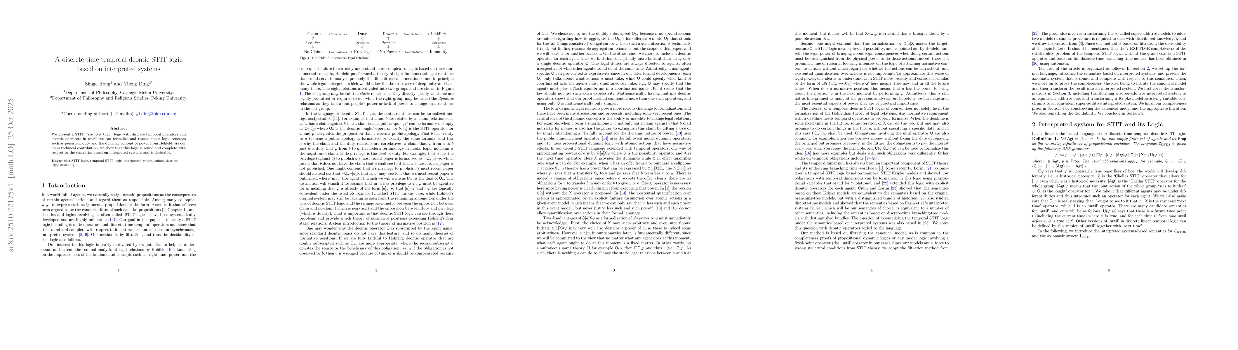 Thumbnail for A discrete-time temporal deontic STIT logic based on interpreted systems