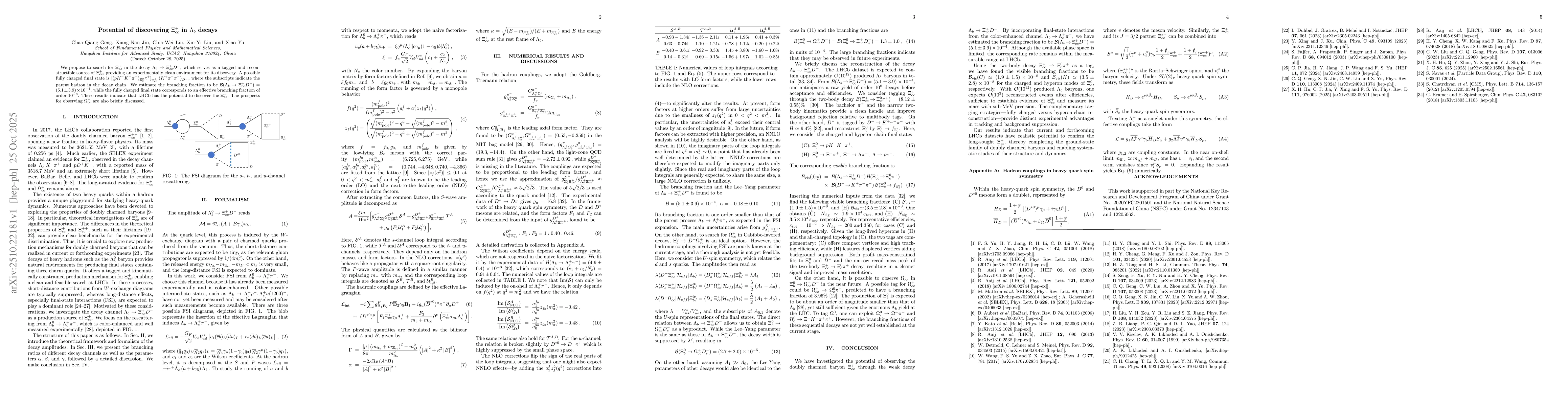 Thumbnail for Potential of discovering $Ξ_{cc}^+$ in $Λ_b $ decays