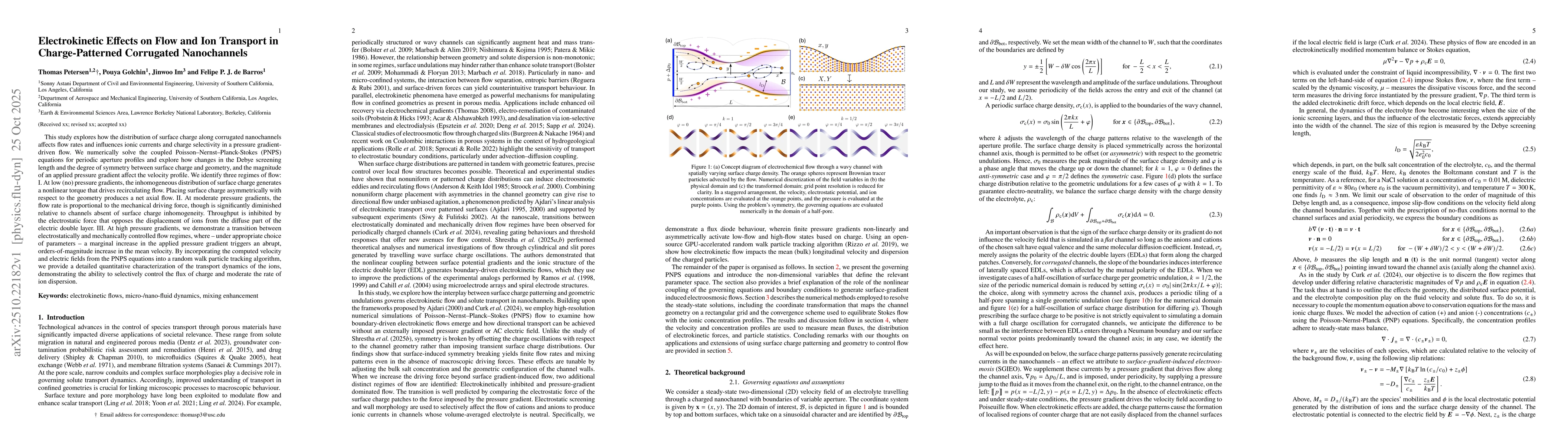 Thumbnail for Electrokinetic Effects on Flow and Ion Transport in Charge-Patterned
  Corrugated Nanochannels