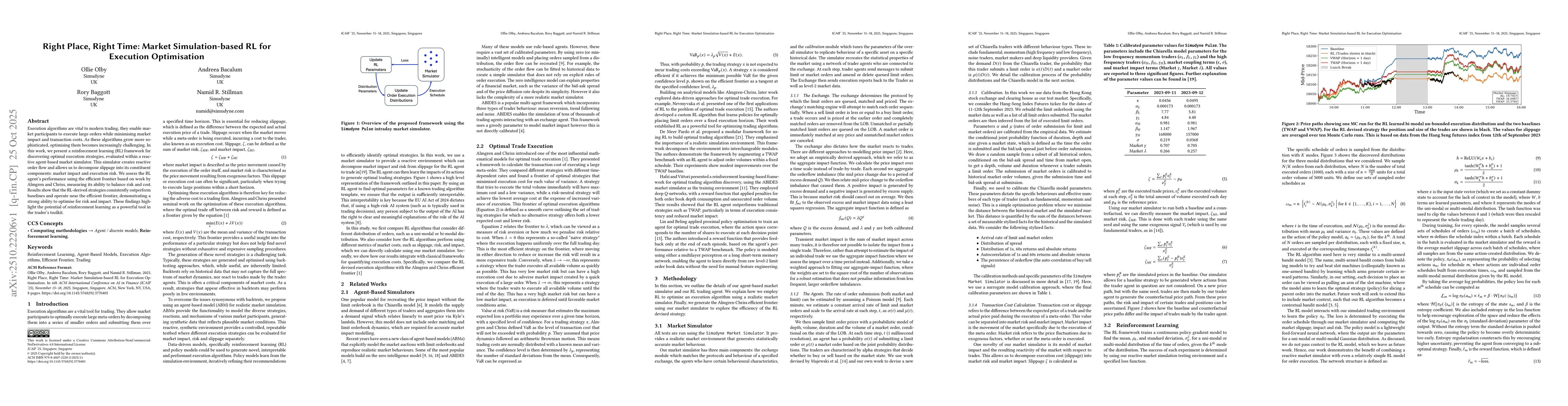 Thumbnail for Right Place, Right Time: Market Simulation-based RL for Execution
  Optimisation